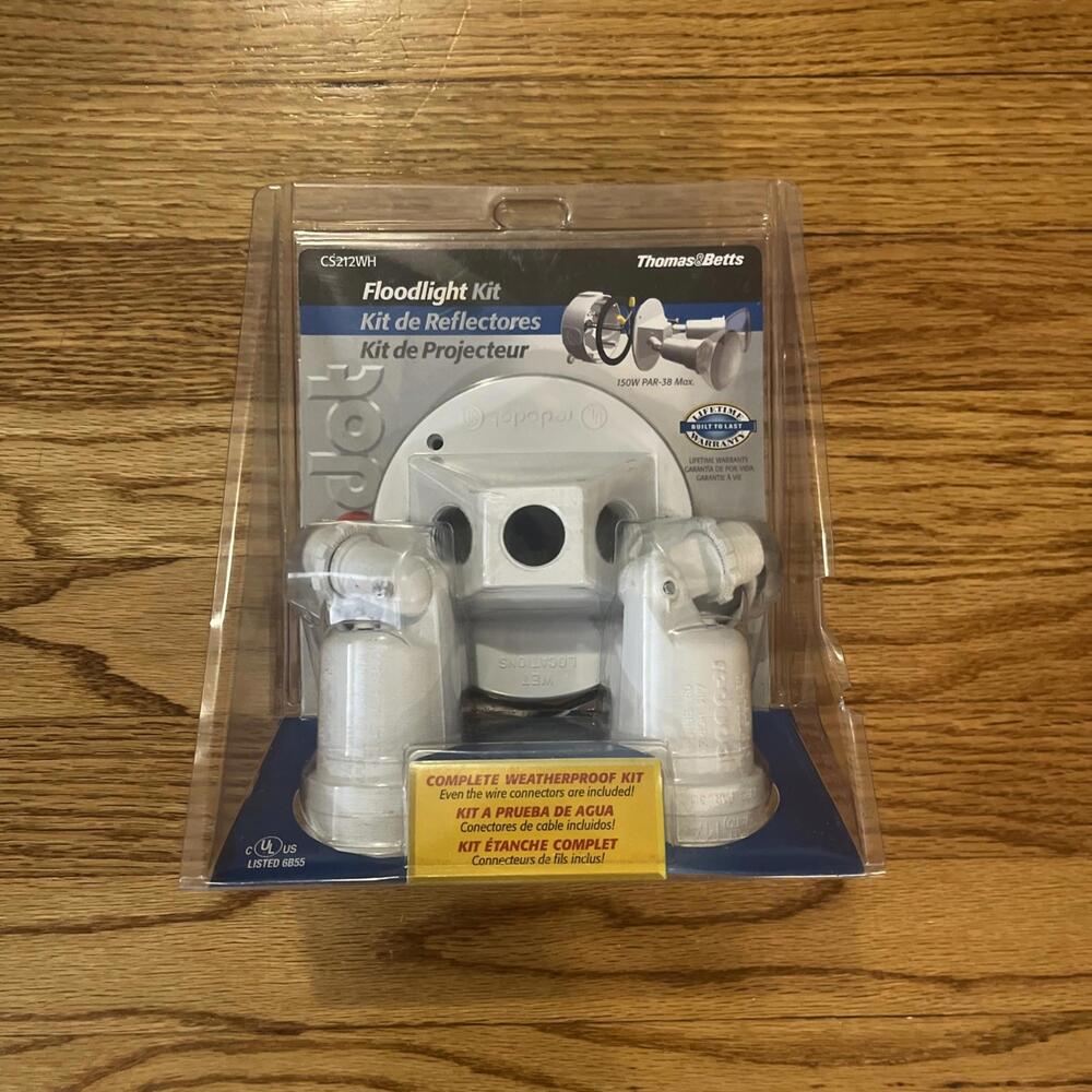 Thomas & Betts Floodlight Kit CS212WH Weatherproof with Wire Connectors NOS